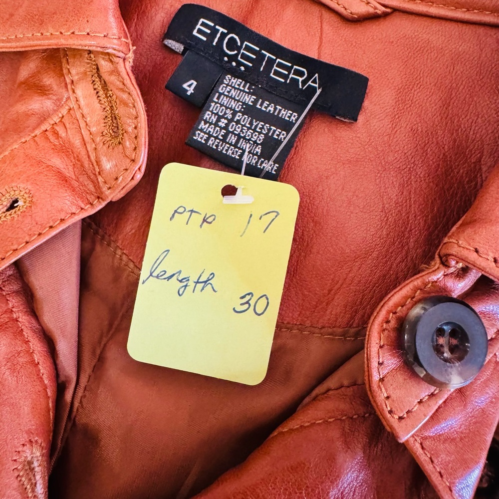 Etcetera Rust Leather Dress - image 4